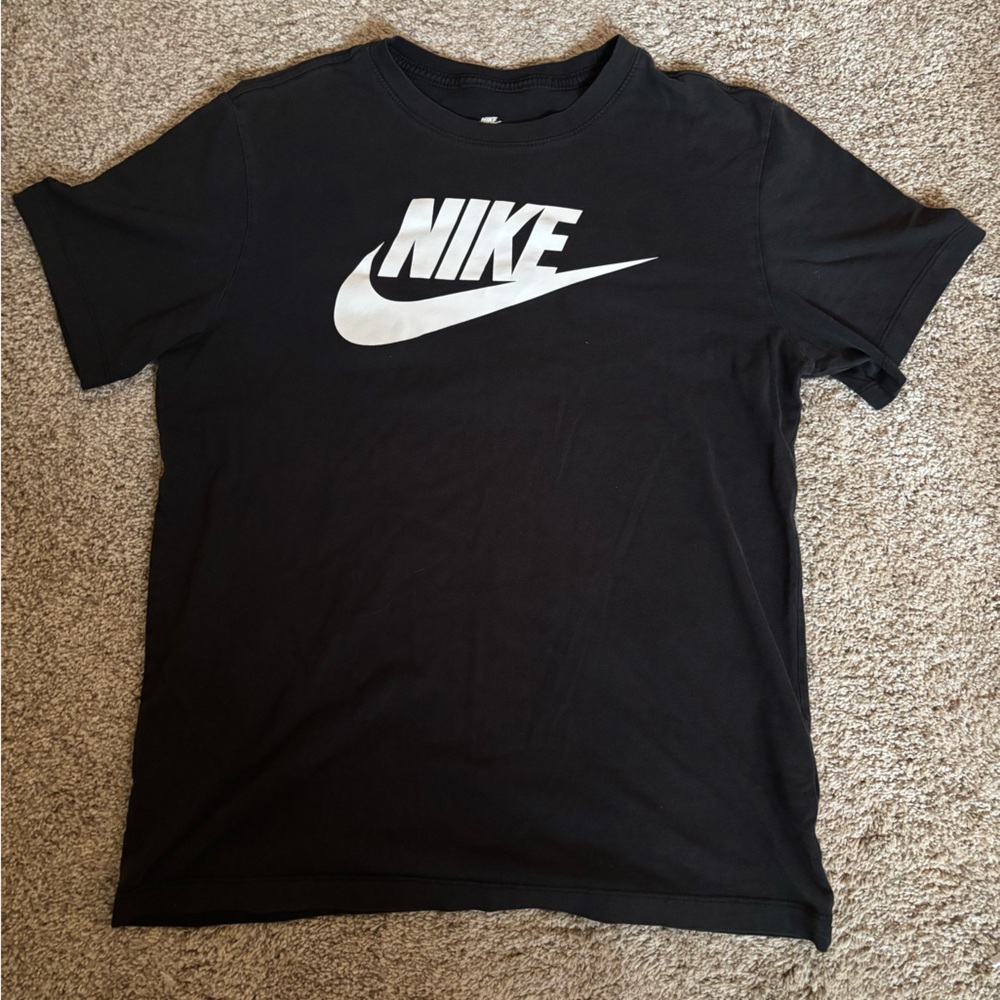 Plain Black Mens Nike Tee
